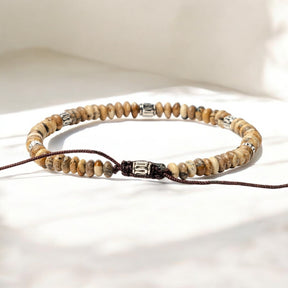 Pulsera de jaspe tibetano para hombre