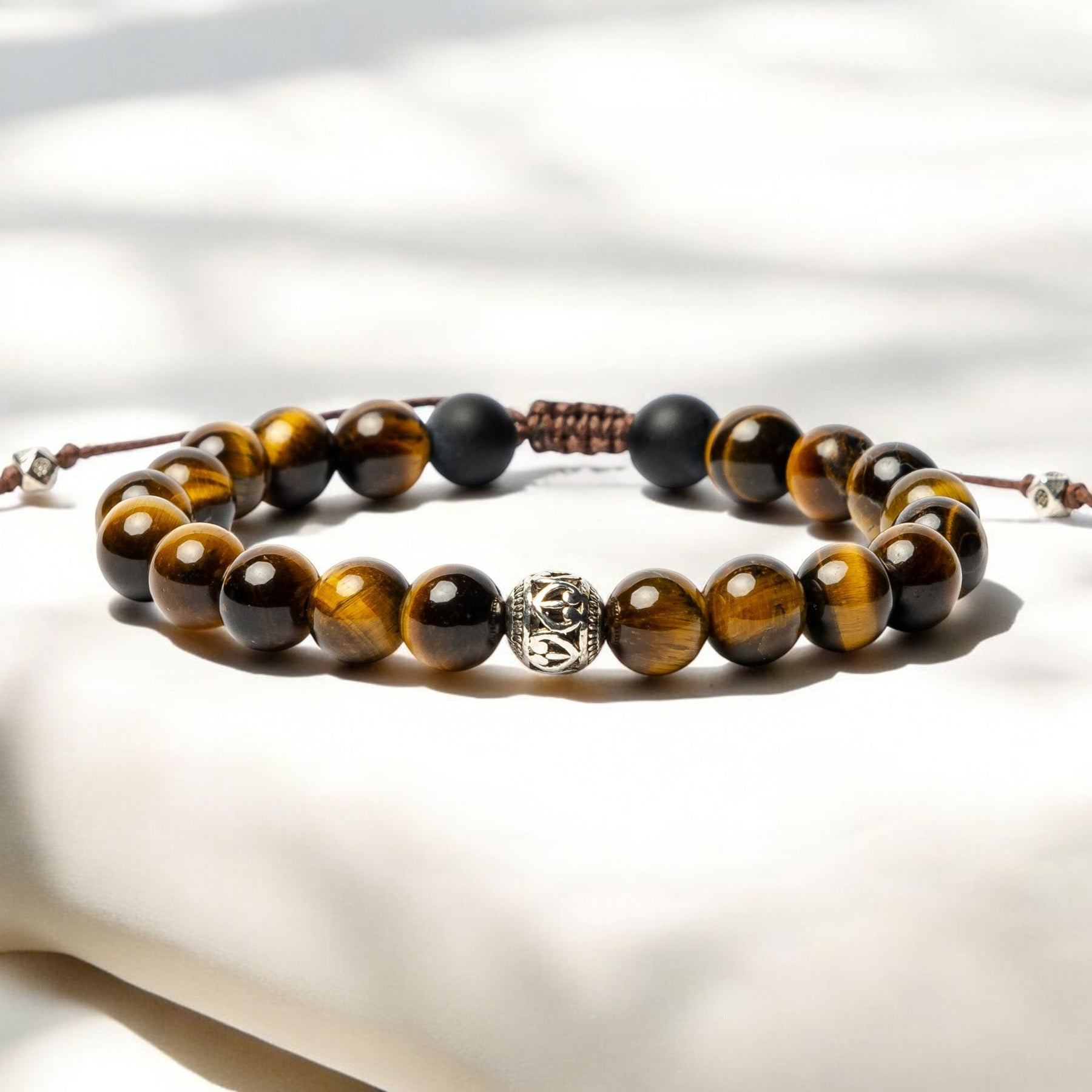 Pulsera tibetana de ojo de tigre para hombre
