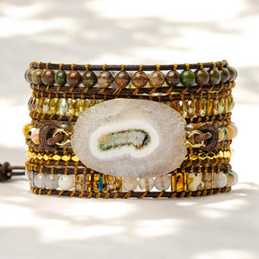 Pulsera envolvente de ágata de diosa de la luz de la luna