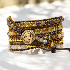 Pulsera envolvente de ágata de diosa de la luz de la luna