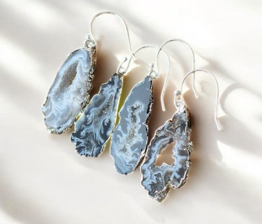 Pendientes Colgantes de Ágata Natural