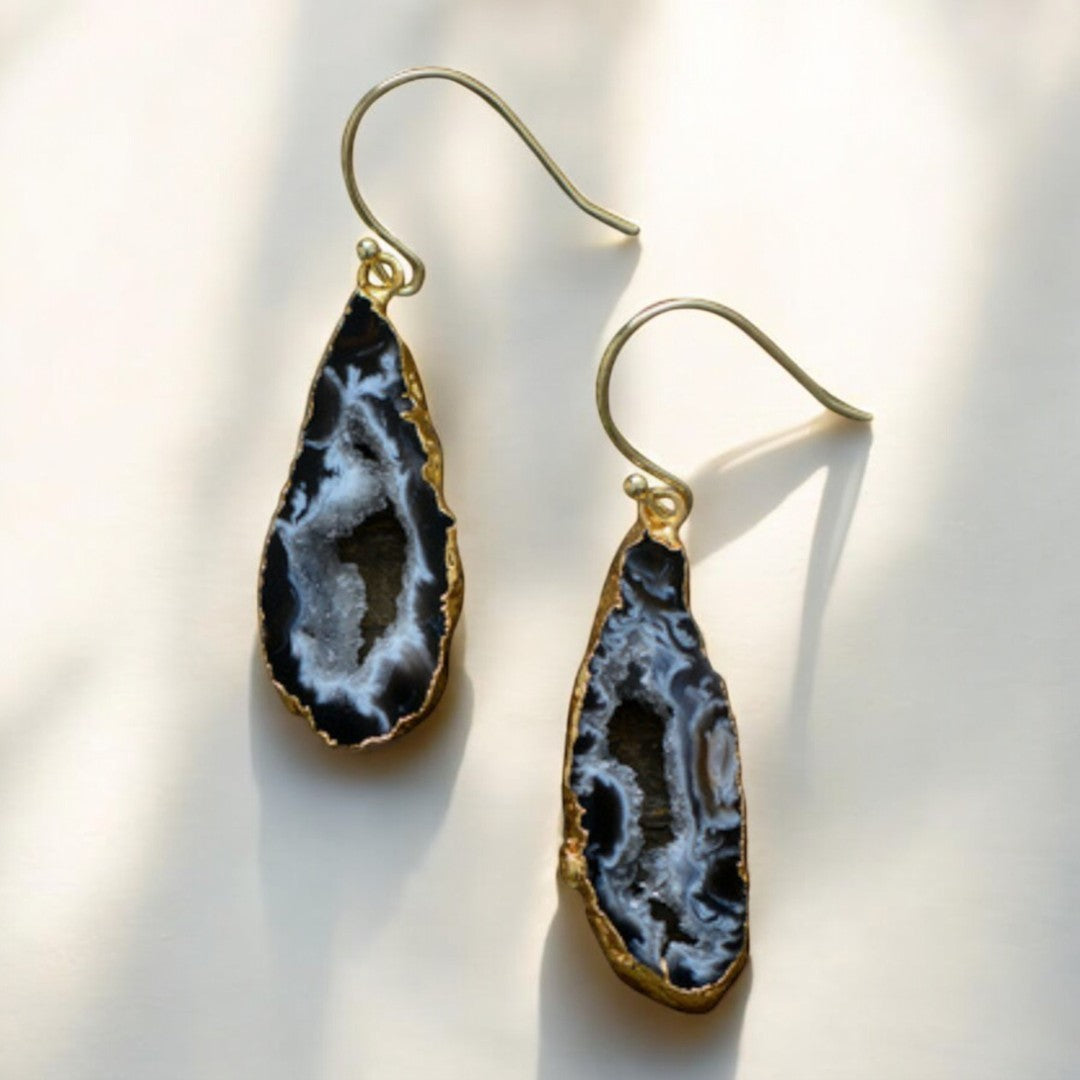 Pendientes Colgantes de Ágata Natural
