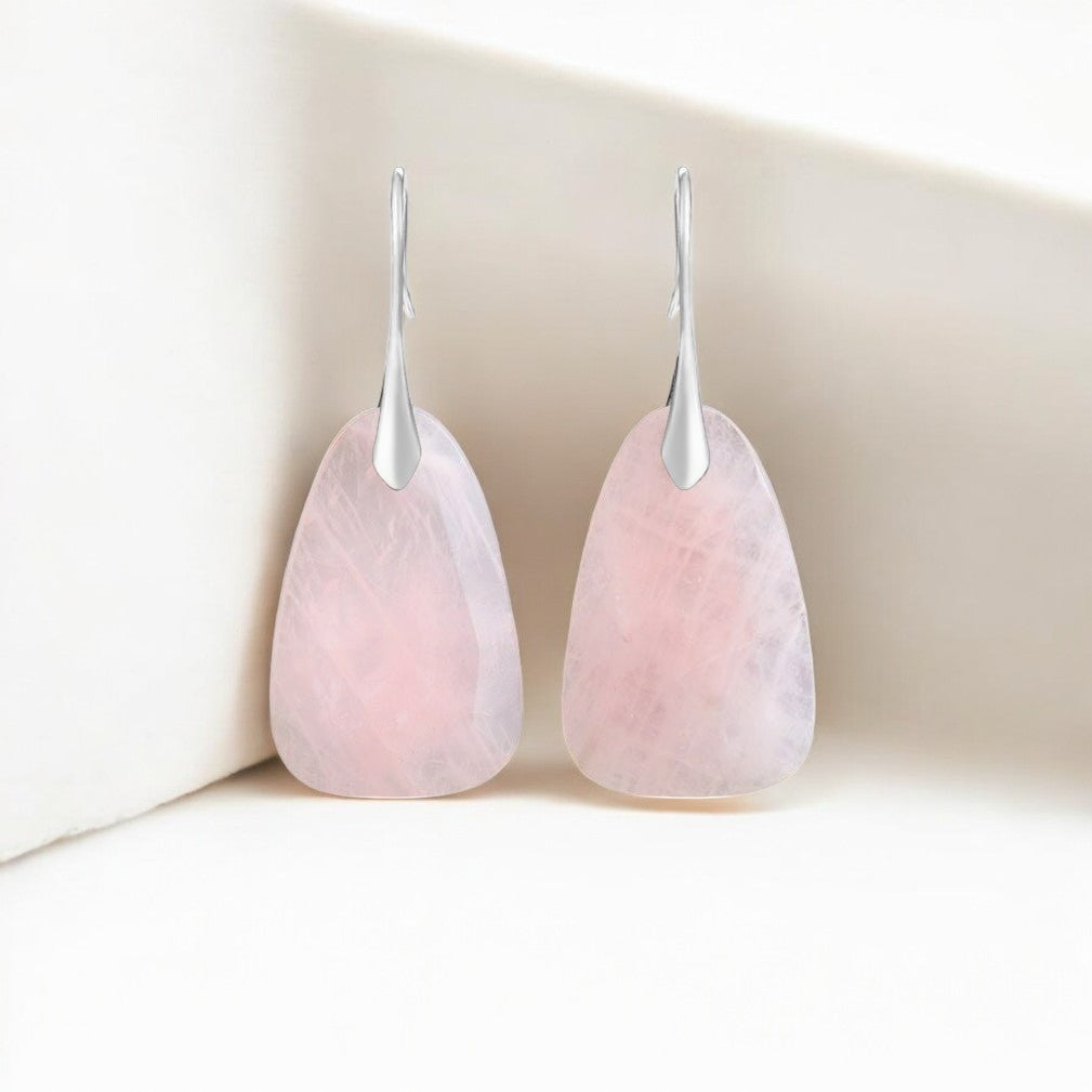 Pendientes colgantes de protección de Cuarzo Rosa