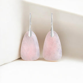 Pendientes colgantes de protección de Cuarzo Rosa