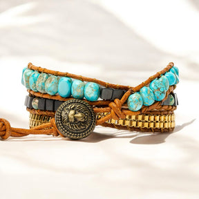 Pulsera envolvente de energía calmante turquesa