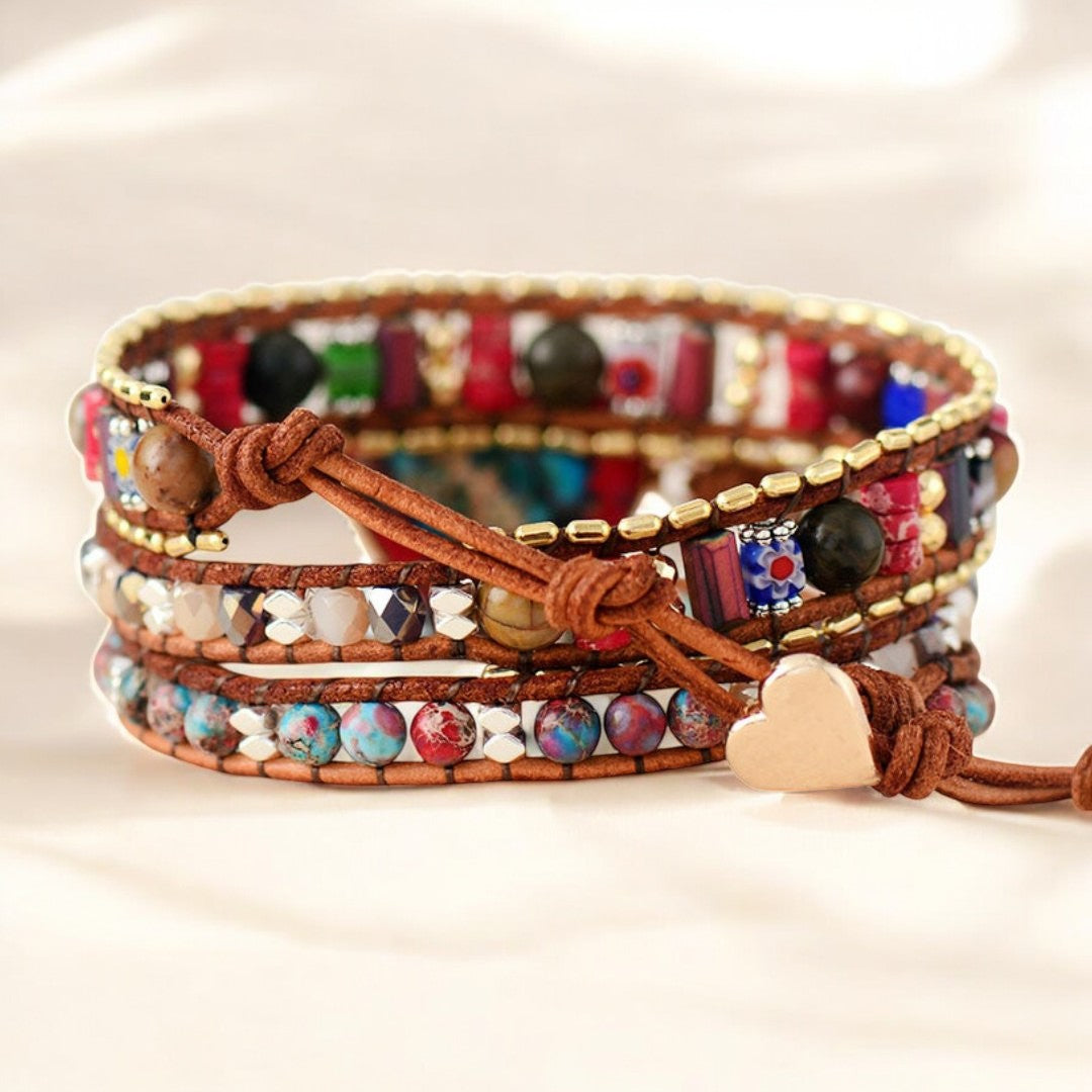 Pulsera envolvente de protección de corazón vibrante