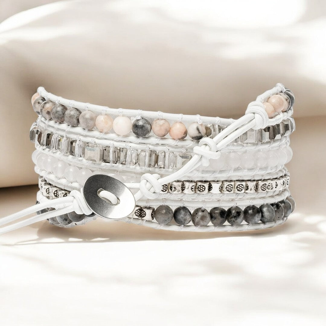 Pulsera envolvente de Labradorita blanca