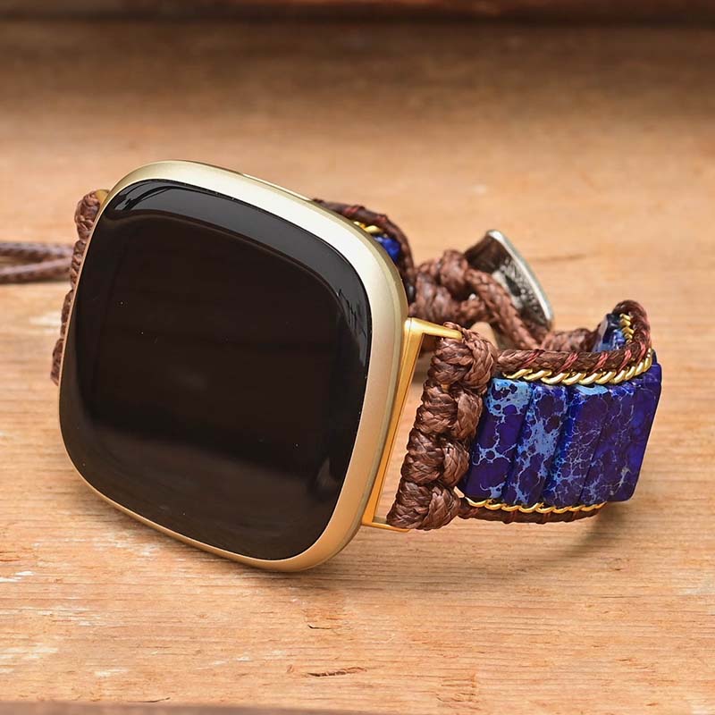 Correa para reloj Fitbit Versa 1 y 2, jaspe azul celeste