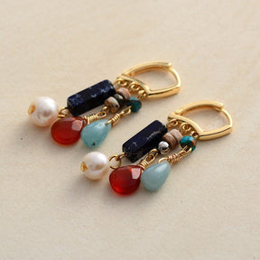 Amazonite & Agate Mix Drop Earrings - Cape Diablo