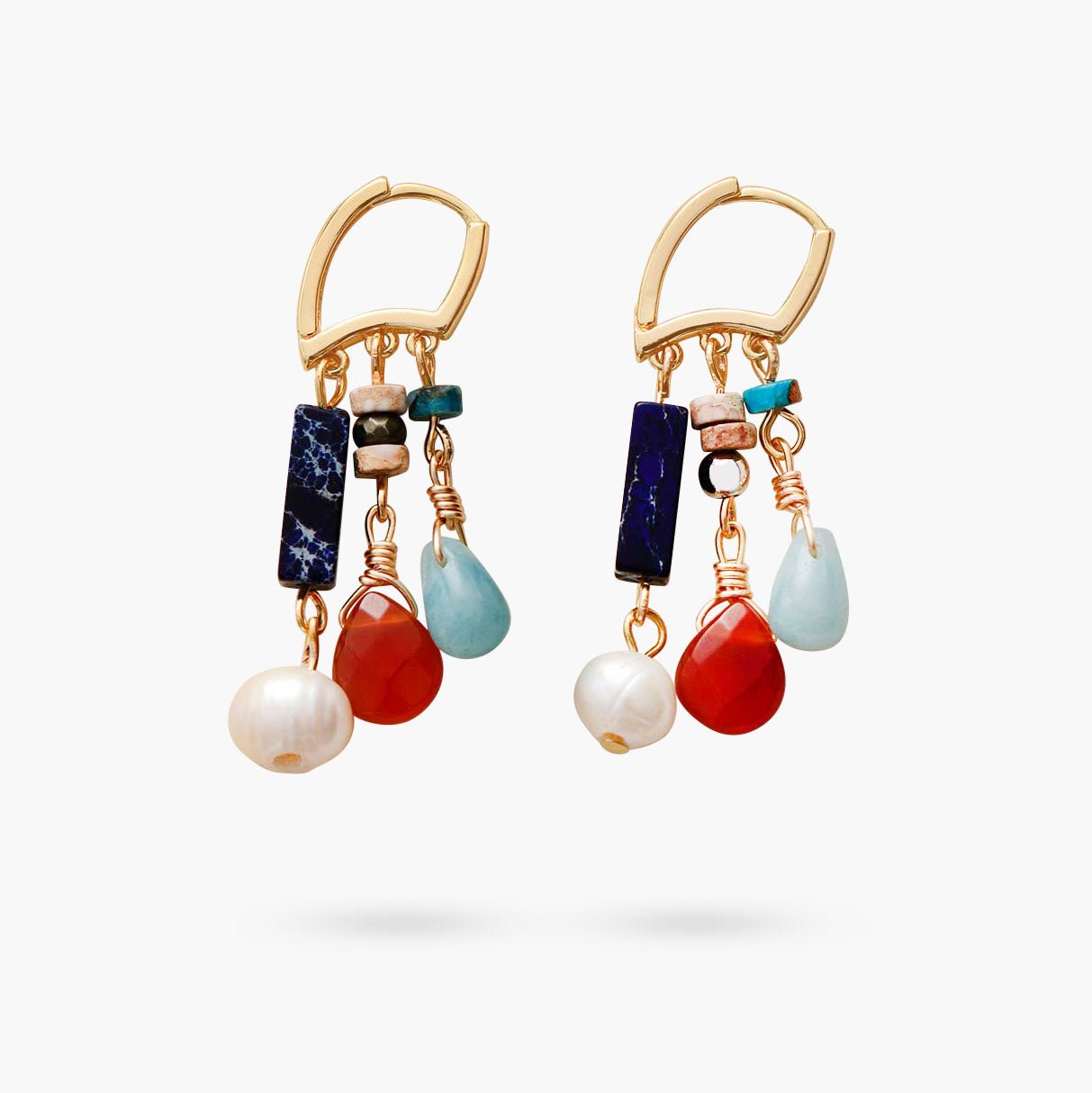 Amazonite & Agate Mix Drop Earrings - Cape Diablo