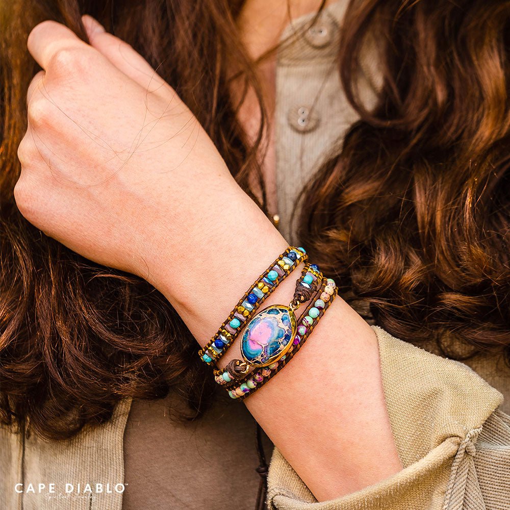 Intense Emperor Jasper Wrap Bracelet - Cape Diablo